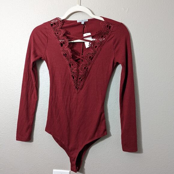 Charlotte Russe Lace Up Bodysuit - Picture 1 of 3